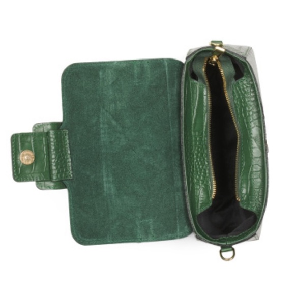 New Cheval Firenze Beatrice Made In Italy Leather Croc Embossed Crossbody - Picture 7 of 15